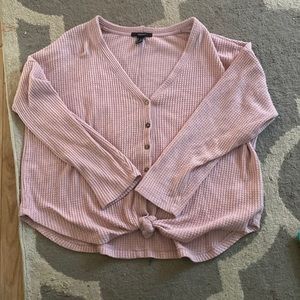 Forever 21 Pink V Neck Sweater